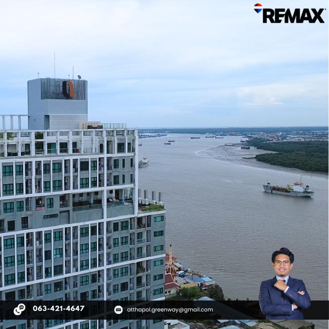ขายคอนโด Knightsbridge Sky River Ocean 2 ห้องนอน 63.75 ตร.ม. วิวแม่น้ำเจ้าพระยา ใกล้ BTS ปากน้ำ