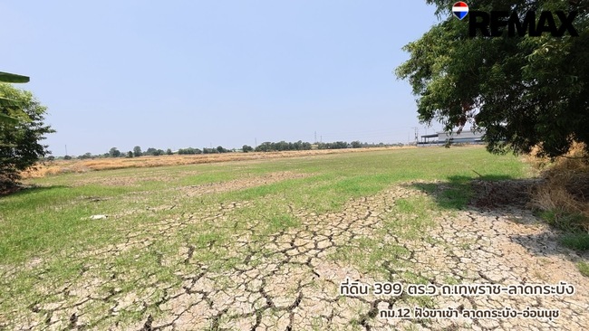 ขายด่วนที่ดิน 399 ตารางวา เทพราช-ลาดกระบัง ทล.3001 น้ำไฟเข้าถึงพร้อมใช้งาน ต.เปร็ง อ.บางบ่อ ใกล้แหล่งอุตสาหกรรมเอเซียสุวรรณภูมิ
