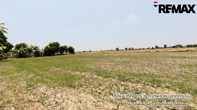 ขายที่ดินถูกที่สุดในบางบ่อ ที่ดิน 399 ตารางวาติดถนนเทพราช-ลาดกระบัง ยกแปลงเพียง 3.99 ล้านเท่านั้น