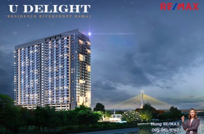 ขายคอนโด พระราม3 วิวแม่น้ำเจ้าพระยา U-Delight Riverfront Rama3 ห้องสตูดิโอ 33.13 Sqm. ชั้นสูง 15Fl. Fully Furnish ใหม่ พร้อมเข้าอยู่ ถูกสุดในโครงการ 3.15 Millions Baht